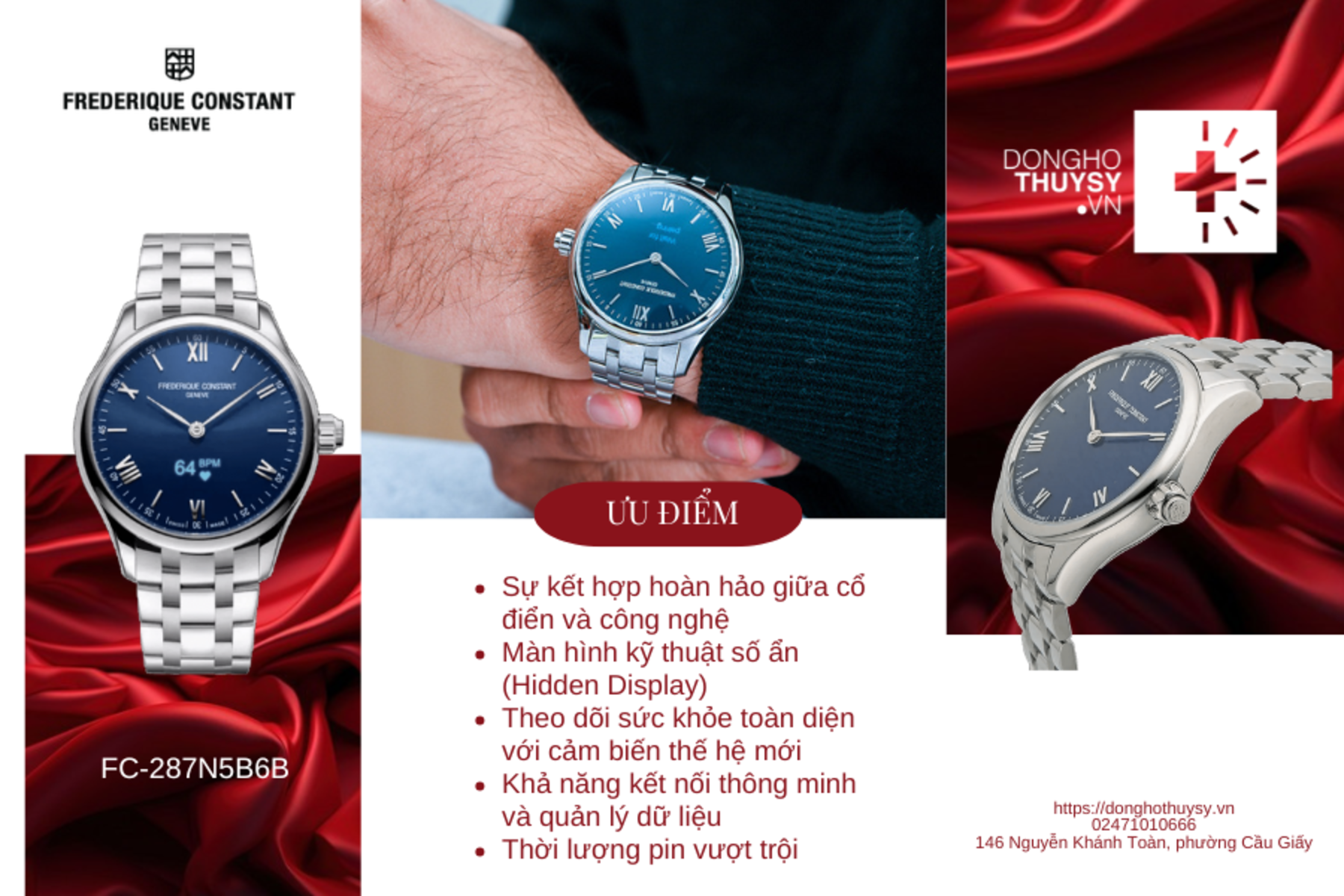 Đồng hồ Nam Frederique Constant Horological Smartwatch Gents Vitality FC-287N5B6B