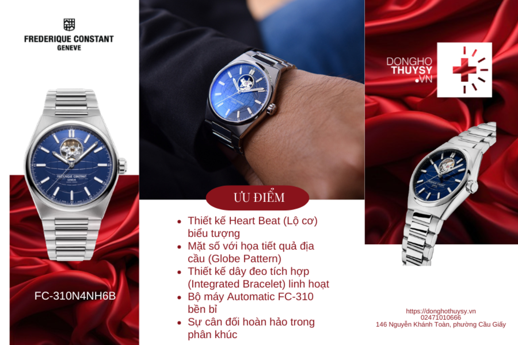 Đồng Hồ Nam Frederique Constant Highlife Heart Beat Automatic FC-310N4NH6B