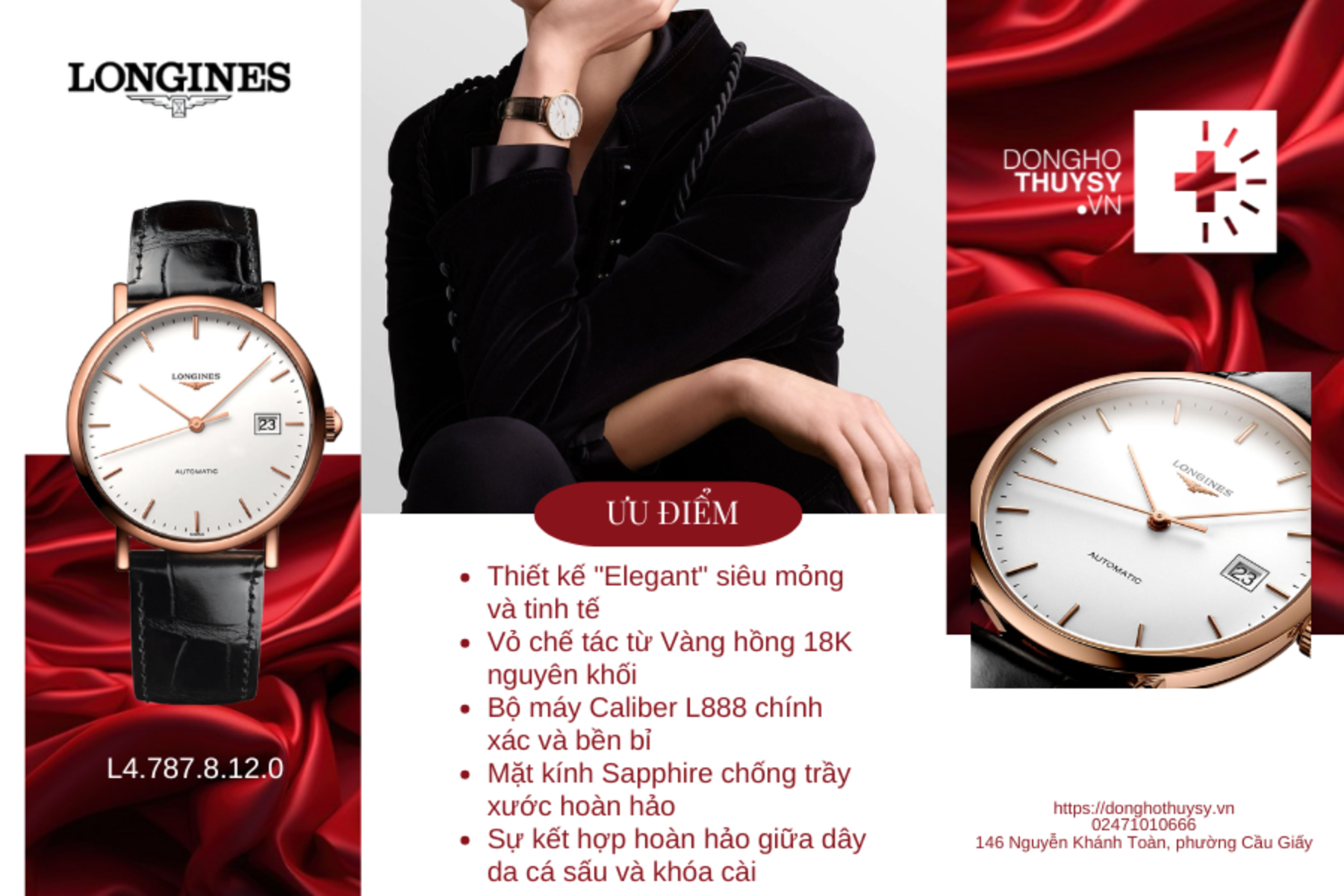 Đồng hồ Nam Longines The Longines Elegant Collection L4.787.8.12.0