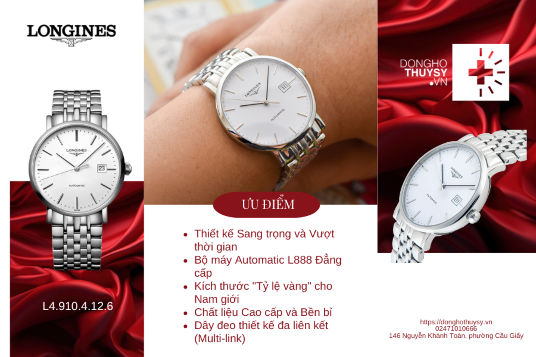 Đồng hồ Nam Longines The Longines Elegant Collection L4.910.4.12.6