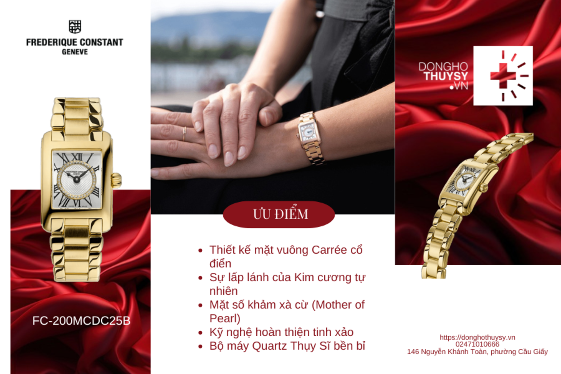 Đồng hồ Nữ Frederique Constant CLASSICS CARREE LADIES FC-200MCDC25B