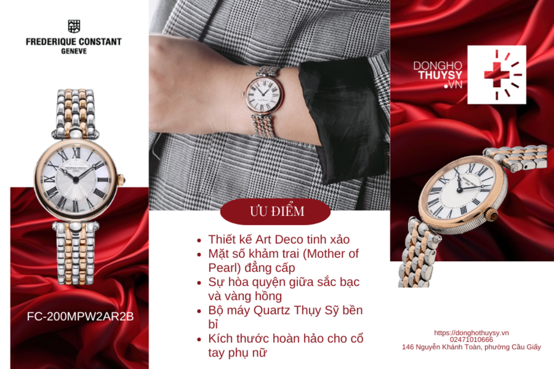 Đồng Hồ Nữ Frederique Constant Classics Art Deco Round FC-200MPW2AR2B