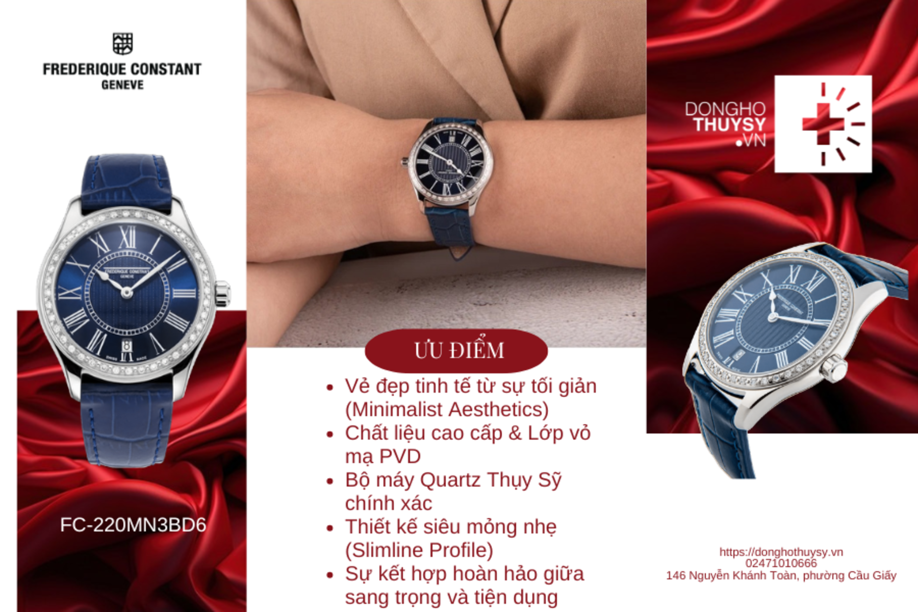 Đồng hồ Nữ Federique Constant Classics Quartz Ladies FC-220MN3BD6