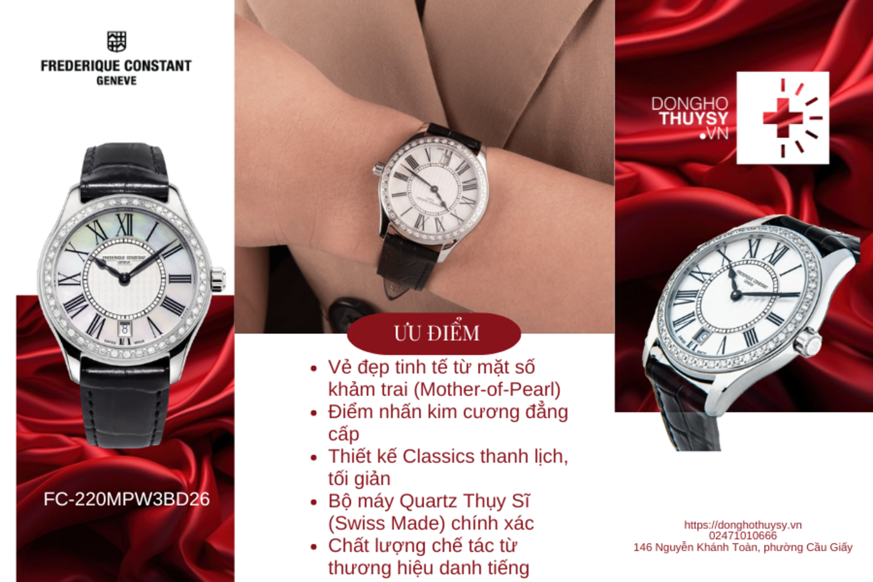 Đồng hồ Nữ Federique Constant Classics Quartz Ladies FC-220MPW3BD26