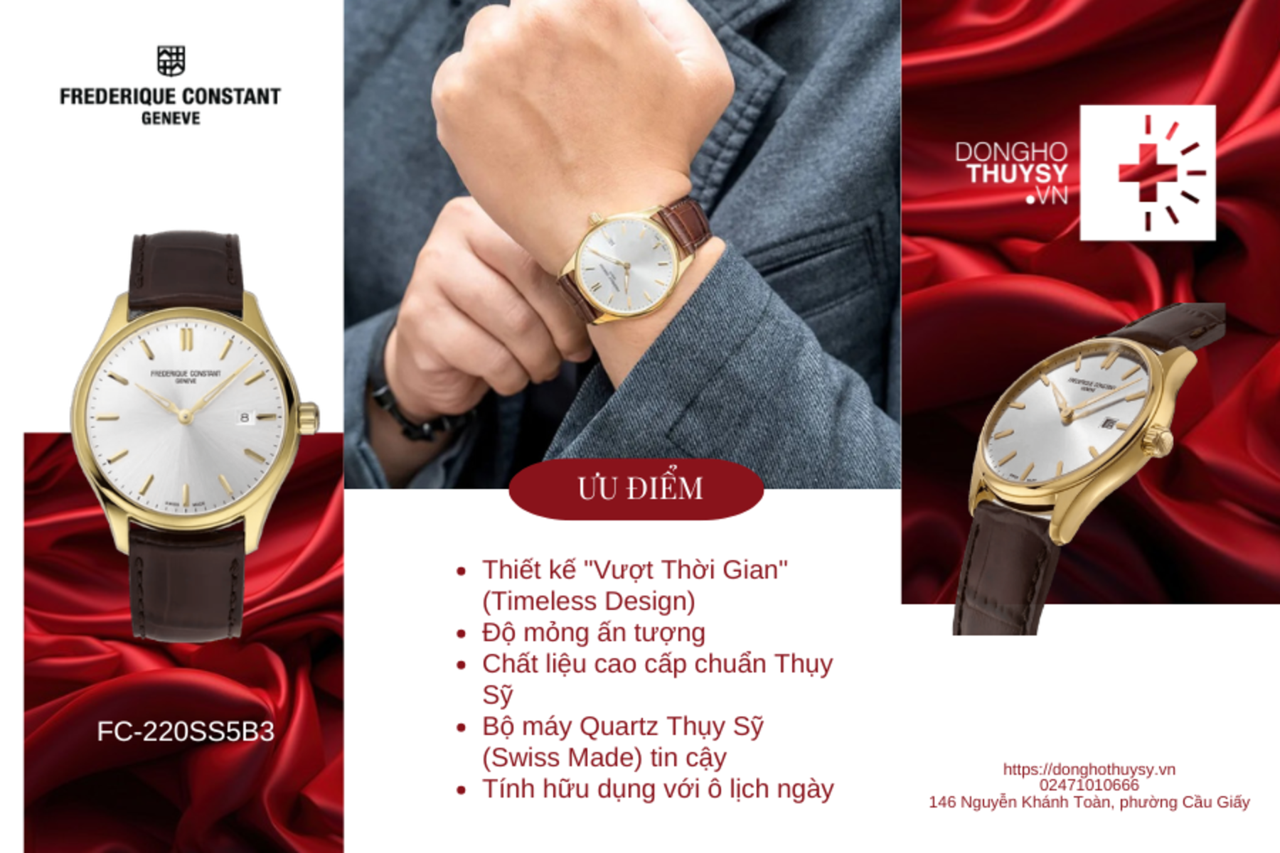 Đồng hồ Nam Frederique Constant CLASSICS QUARTZ FC-220SS5B3