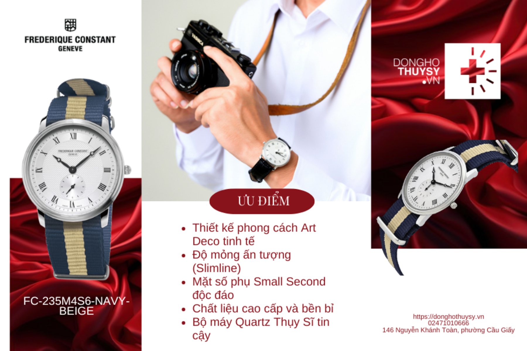 Đồng hồ Frederique Constant FC-235M4S6-NAVY-BEIGE
