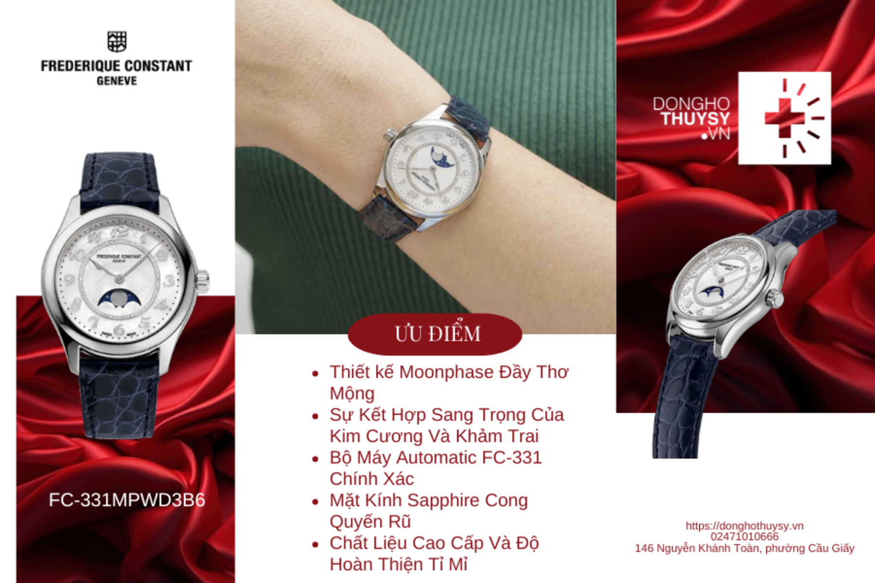 Đồng hồ Nữ Frederique Constant CLASSICS ELEGANCE FC-331MPWD3B6