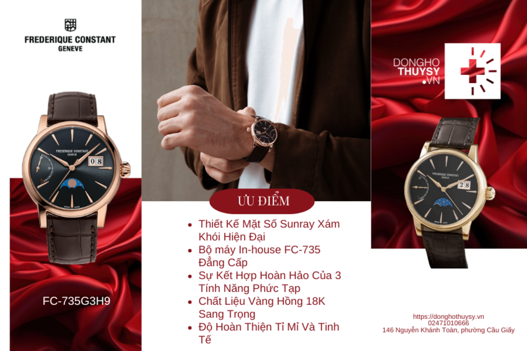 Đồng hồ Nam Frederique Constant MANUFACTURE CLASSIC POWER RESERVE BIG DATE FC-735G3H9
