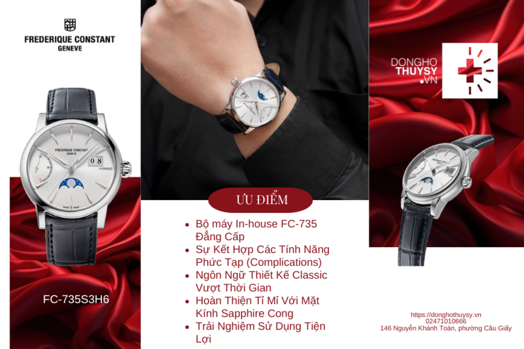Đồng Hồ Nam Frederique Constant Manufacture Classic Power Reserve Big Date FC-735S3H6