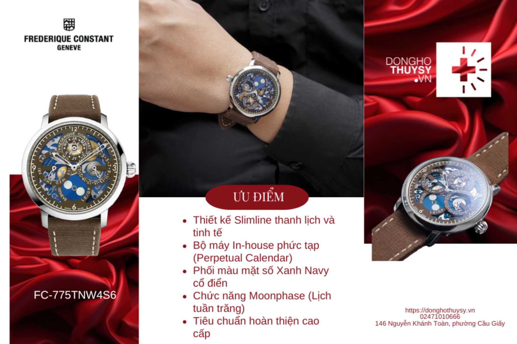 Đồng hồ Nam Frederique Constant MANUFACTURE SLIMLINE PERPETUAL CALENDAR FC-775TNW4S6