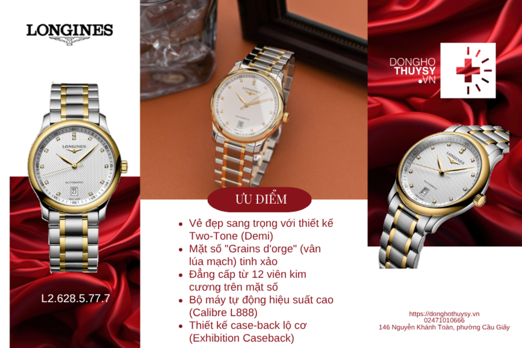 Đồng hồ Nam Longines Master Collection L2.628.5.77.7