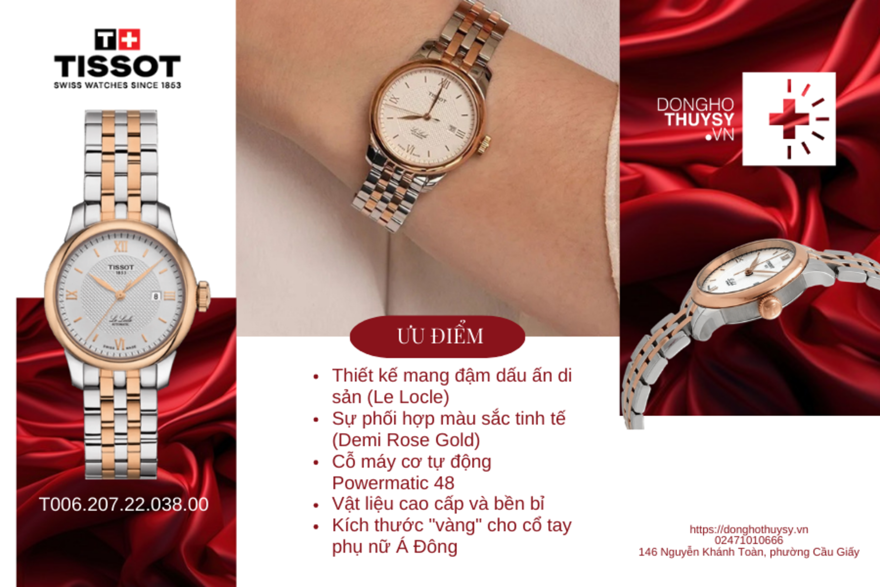 Đồng Hồ Nữ TISSOT T-Classic LE LOCLE LADY T006.207.22.038.00