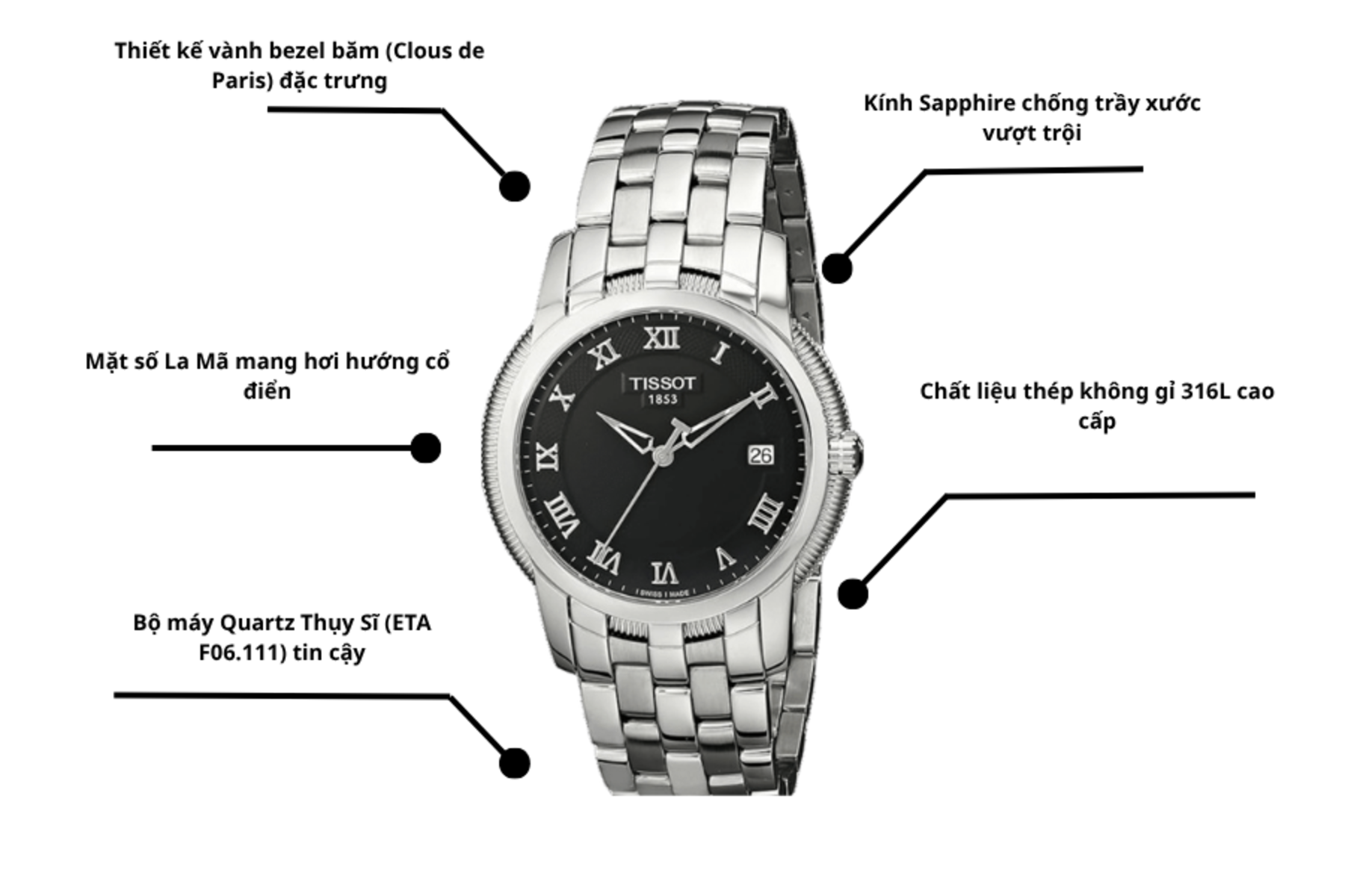 Đồng hồ nam Tissot T031.410.11.053.00