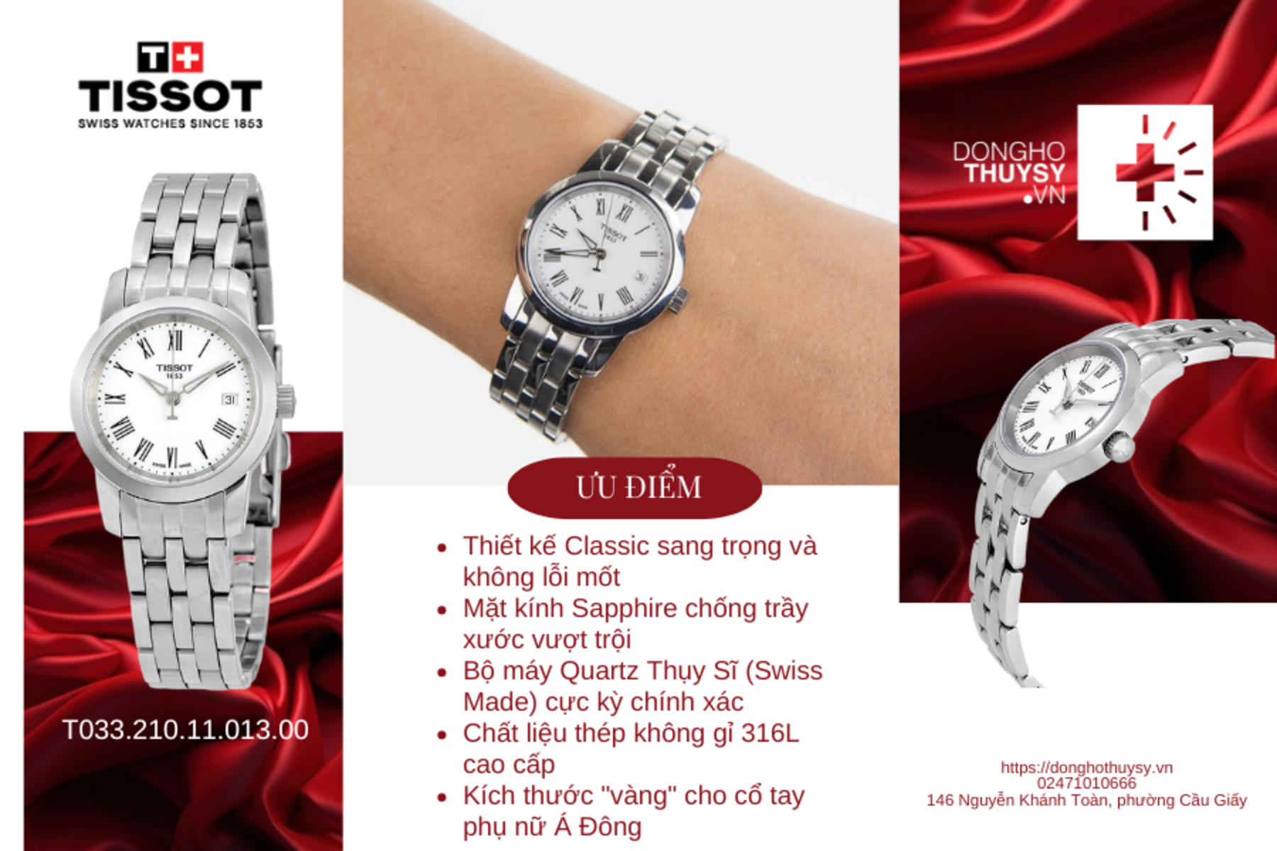Đồng hồ nữ Tissot T033.210.11.013.00