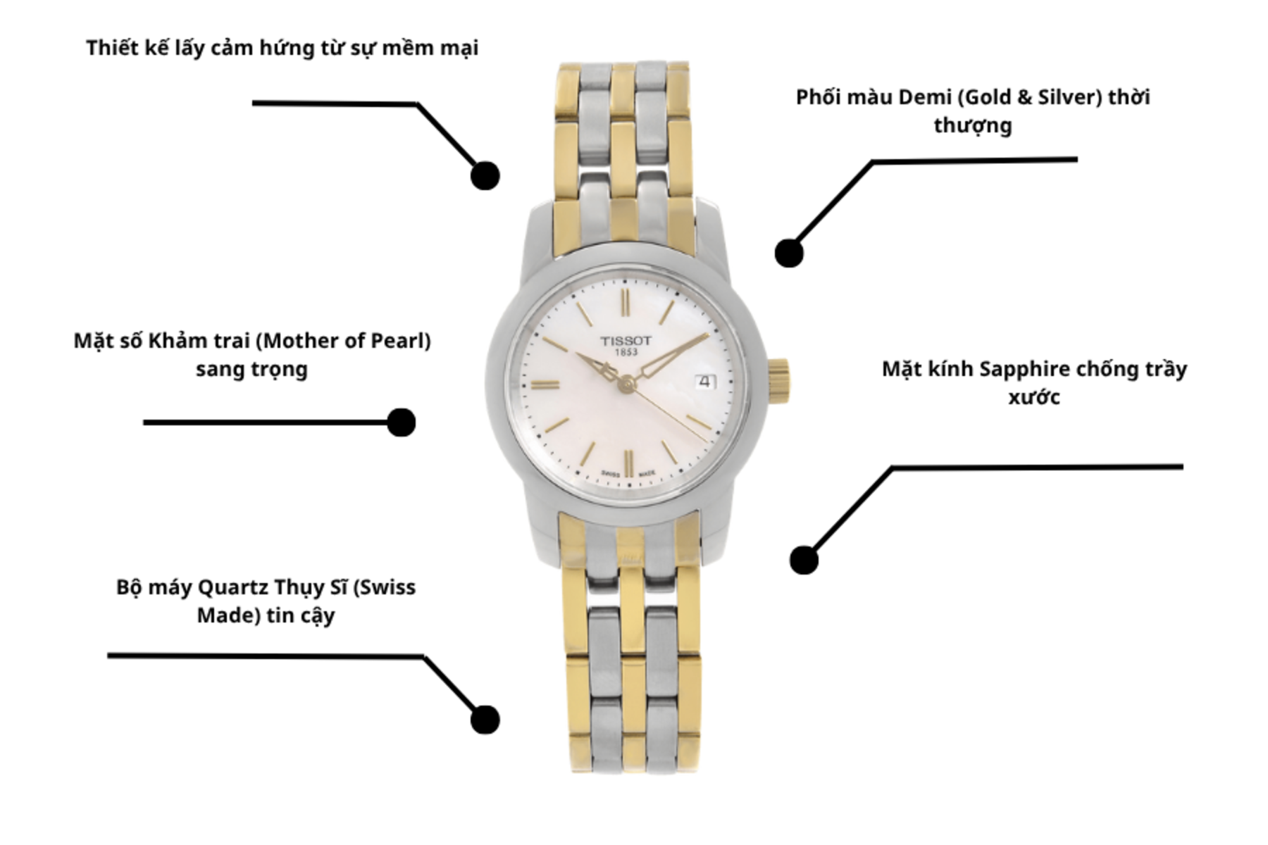 Đồng hồ nữ Tissot T033.210.22.111.00