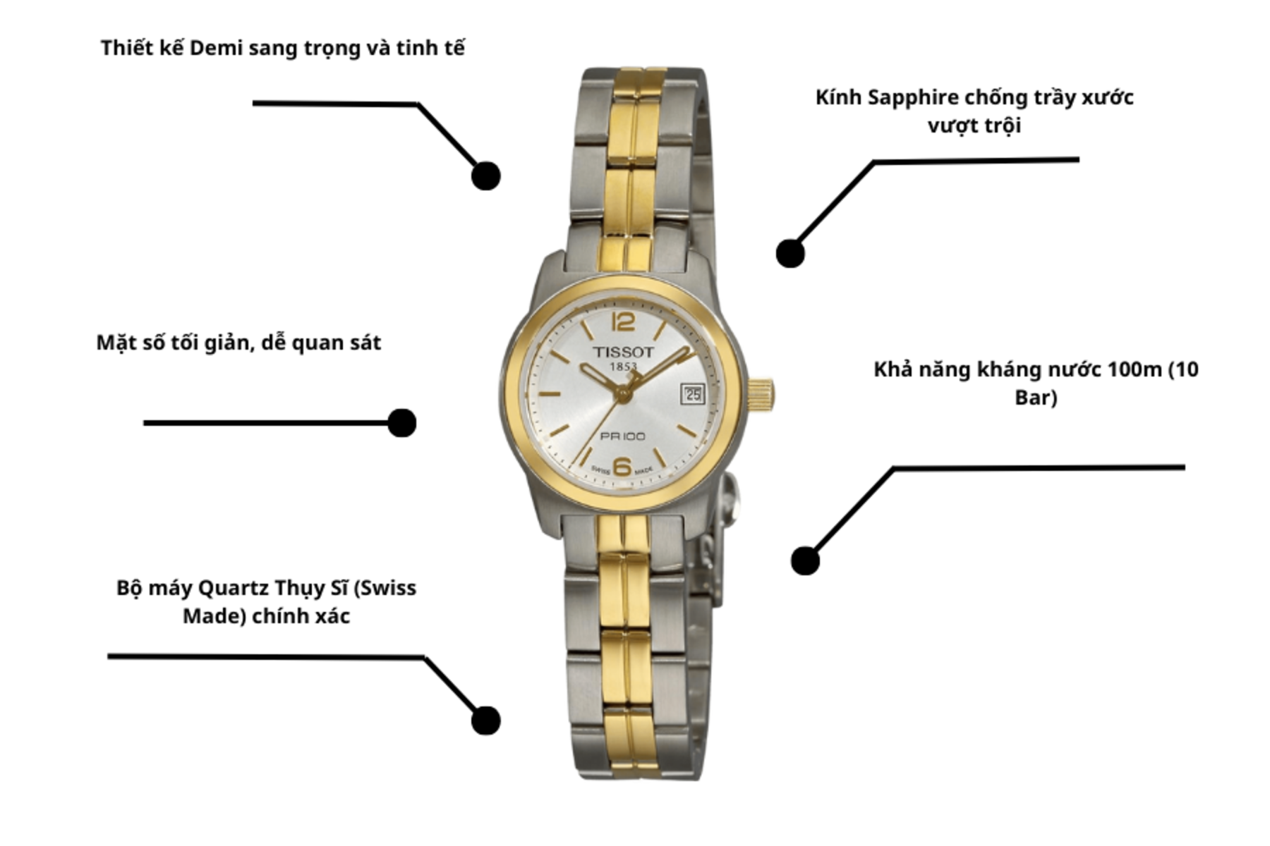 Đồng hồ nữ Tissot T049.210.22.037.00
