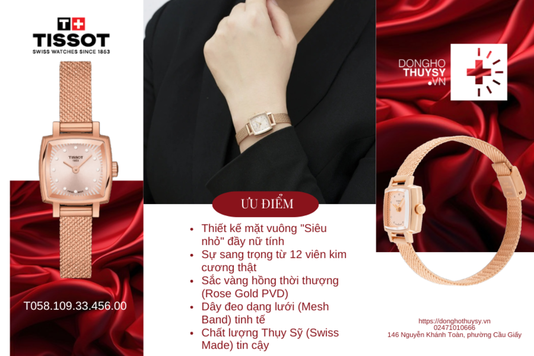 Đồng hồ Nữ Tissot T-Lady T058.109.33.456.00