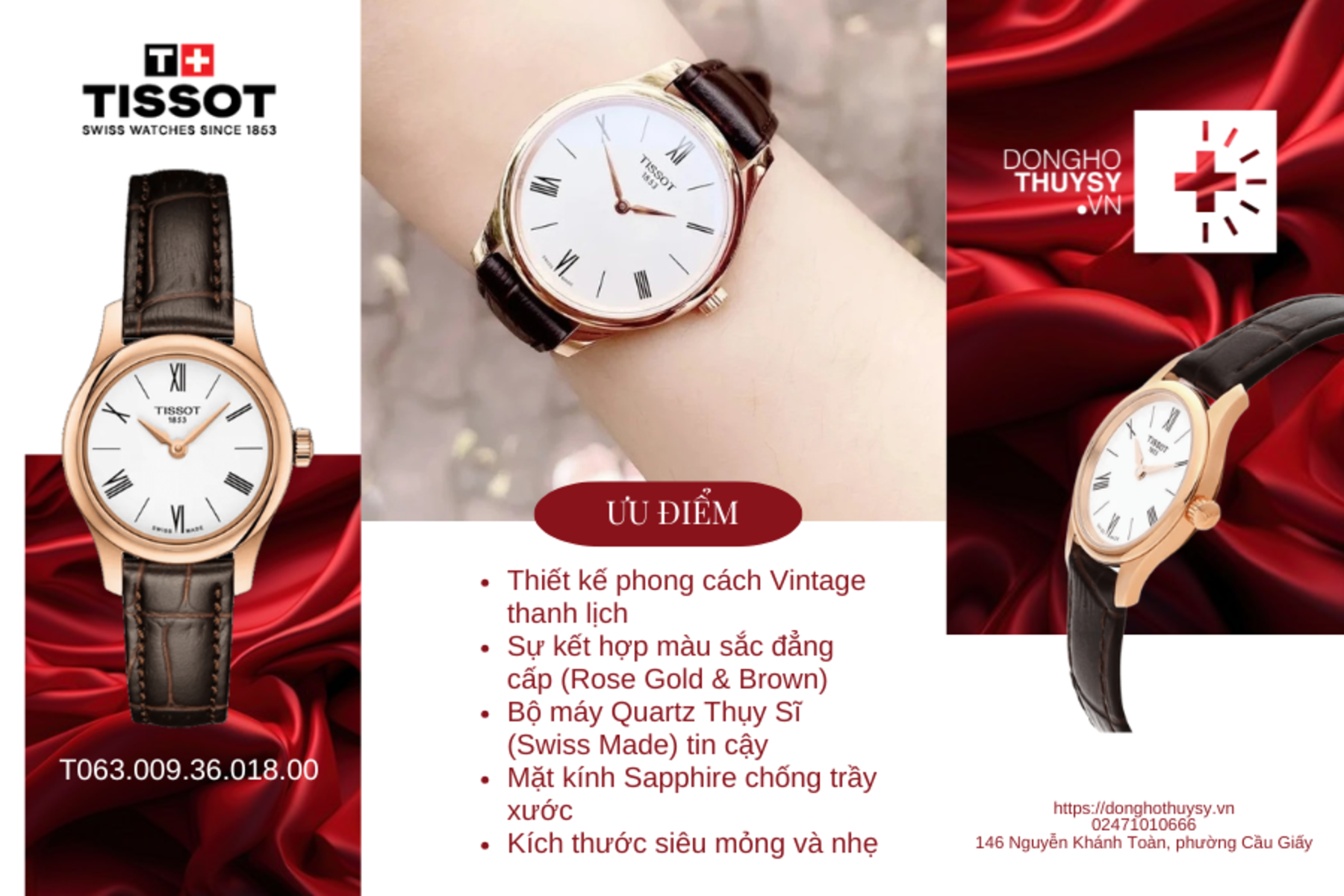 Đồng hồ Nữ Tissot T-Classic T063.009.36.018.00