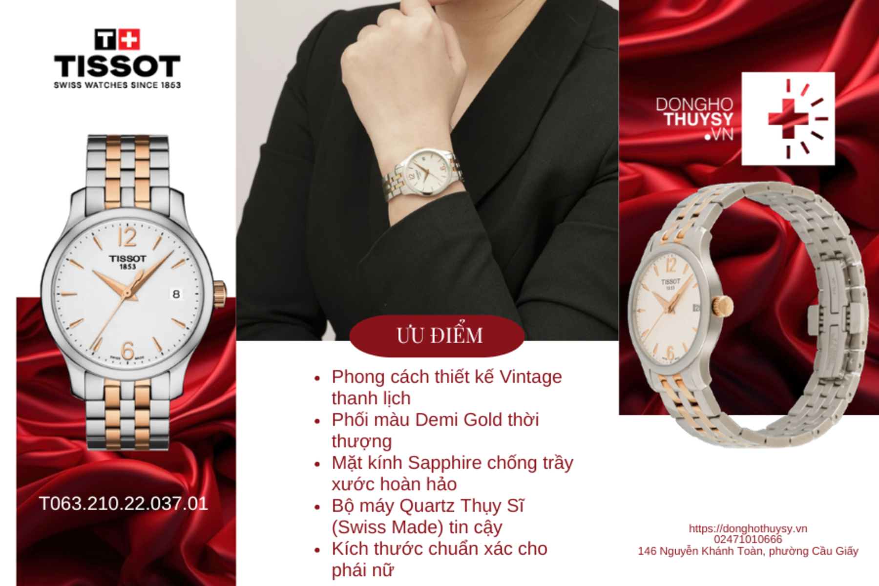 Đồng hồ Nữ Tissot T-Classic T063.210.22.037.01