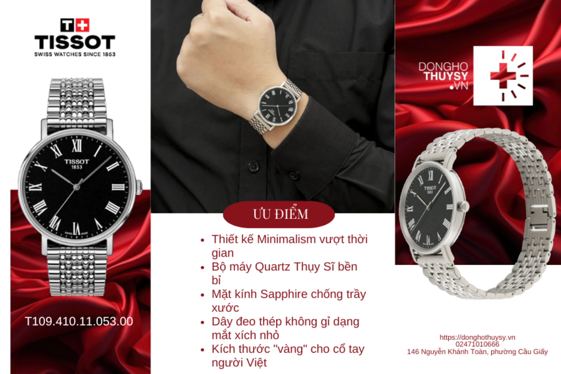 Đồng Hồ Nam TISSOT T-Classic  EVERYTIME MEDIUM T109.410.11.053.00