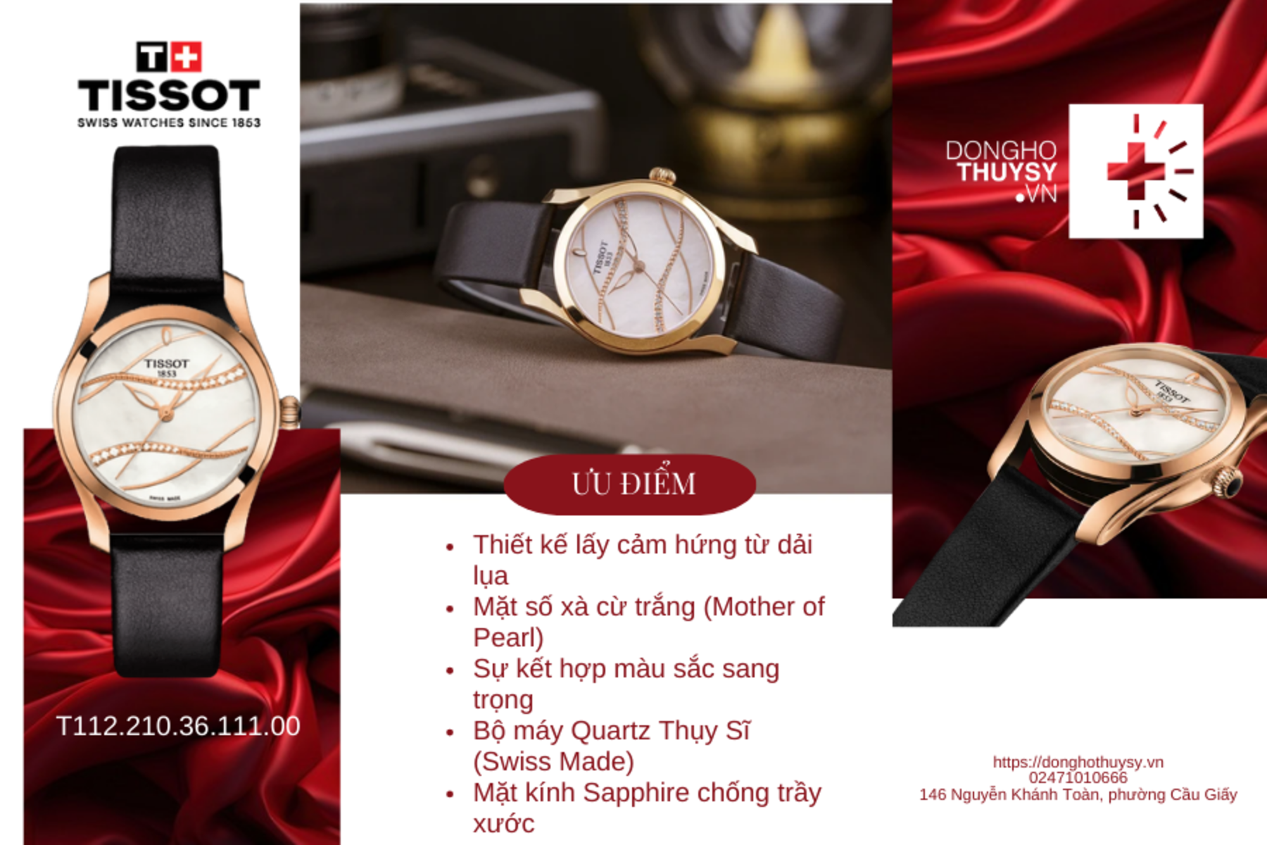 Đồng hồ Nữ Tissot T-Lady T112.210.36.111.00