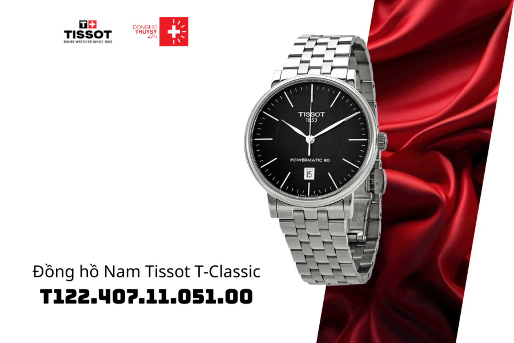 Đồng hồ Nam TISSOT Carson Premium Powermatic 80 T122.407.11.051.00