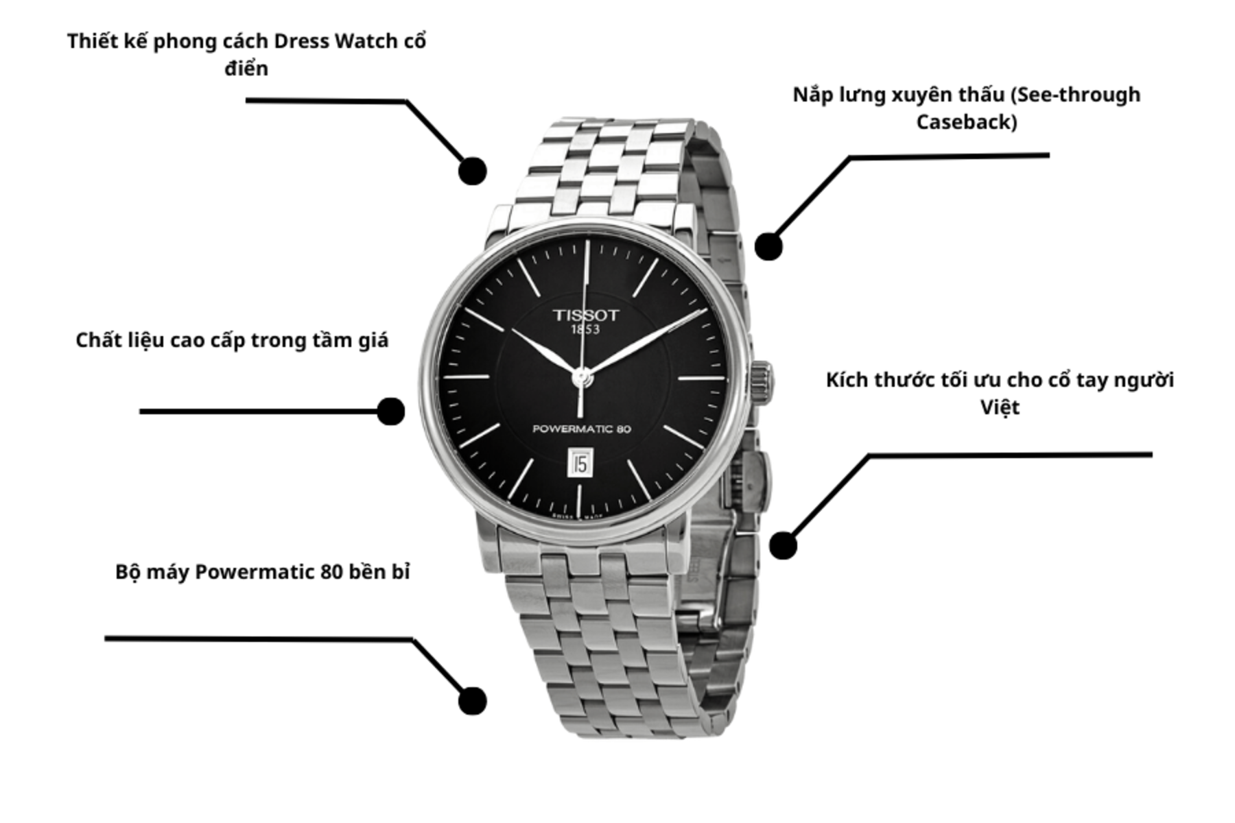 Đồng hồ Nam TISSOT Carson Premium Powermatic 80 T122.407.11.051.00
