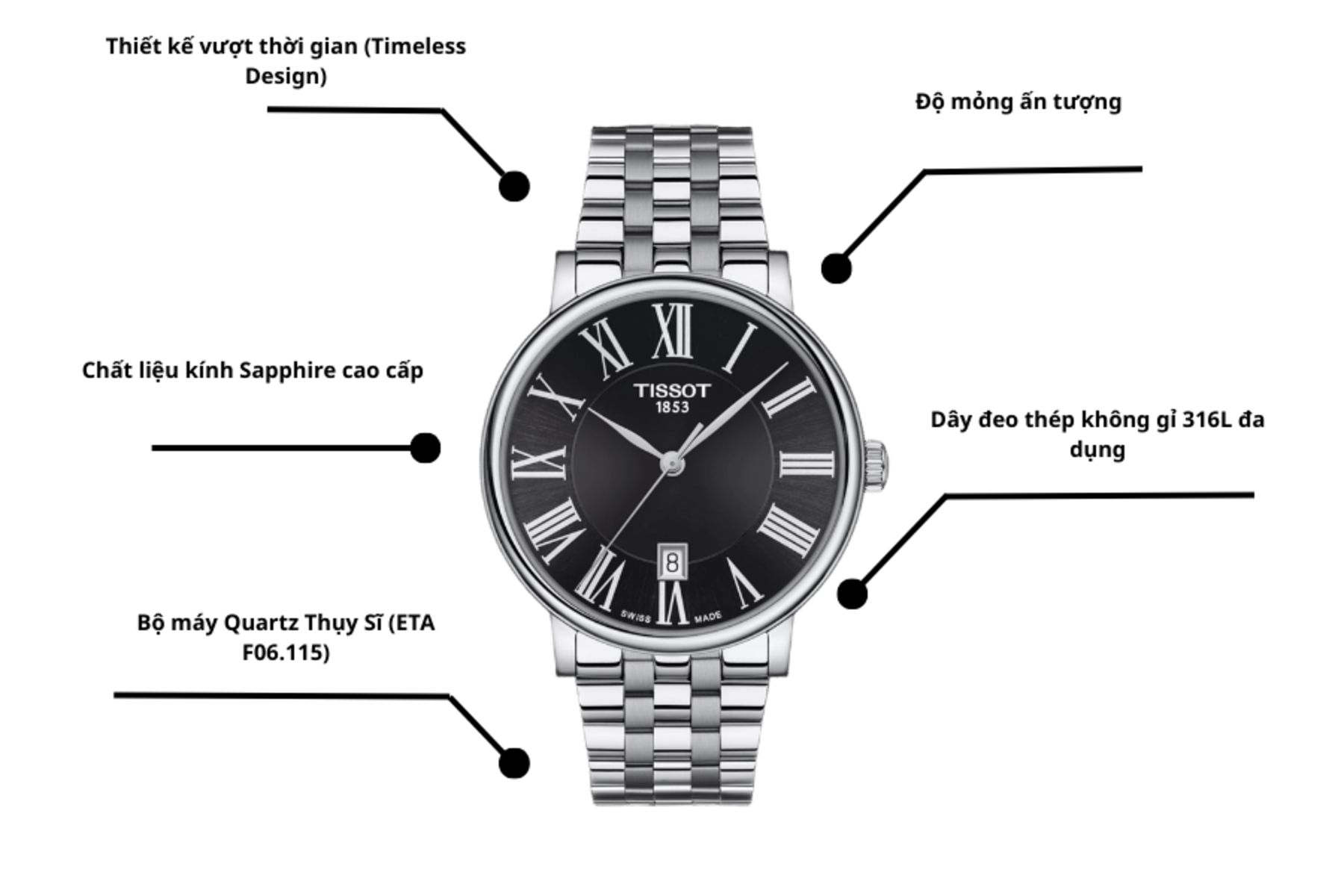 Đồng hồ Nam TISSOT Carson Premium 40 mm T122.410.11.053.00