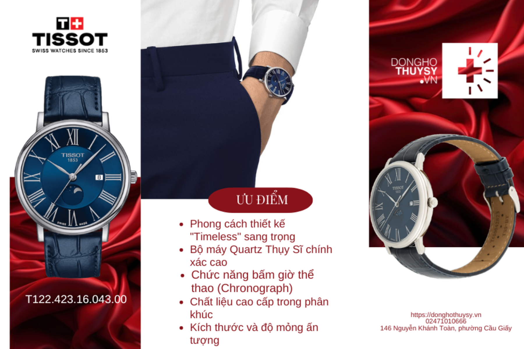 Đồng Hồ Nam TISSOT T-Classic CARSON PREMIUM T122.423.16.043.00
