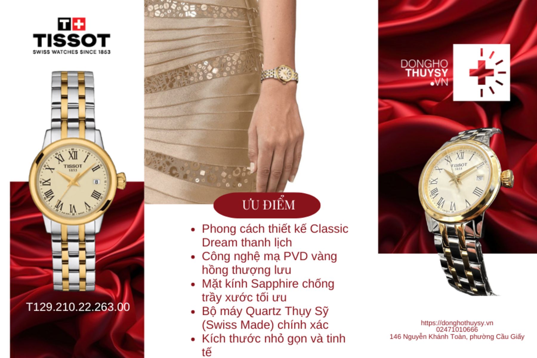 Đồng Hồ Nữ TISSOT T-Classic CLASSIC DREAM LADY T129.210.22.263.00