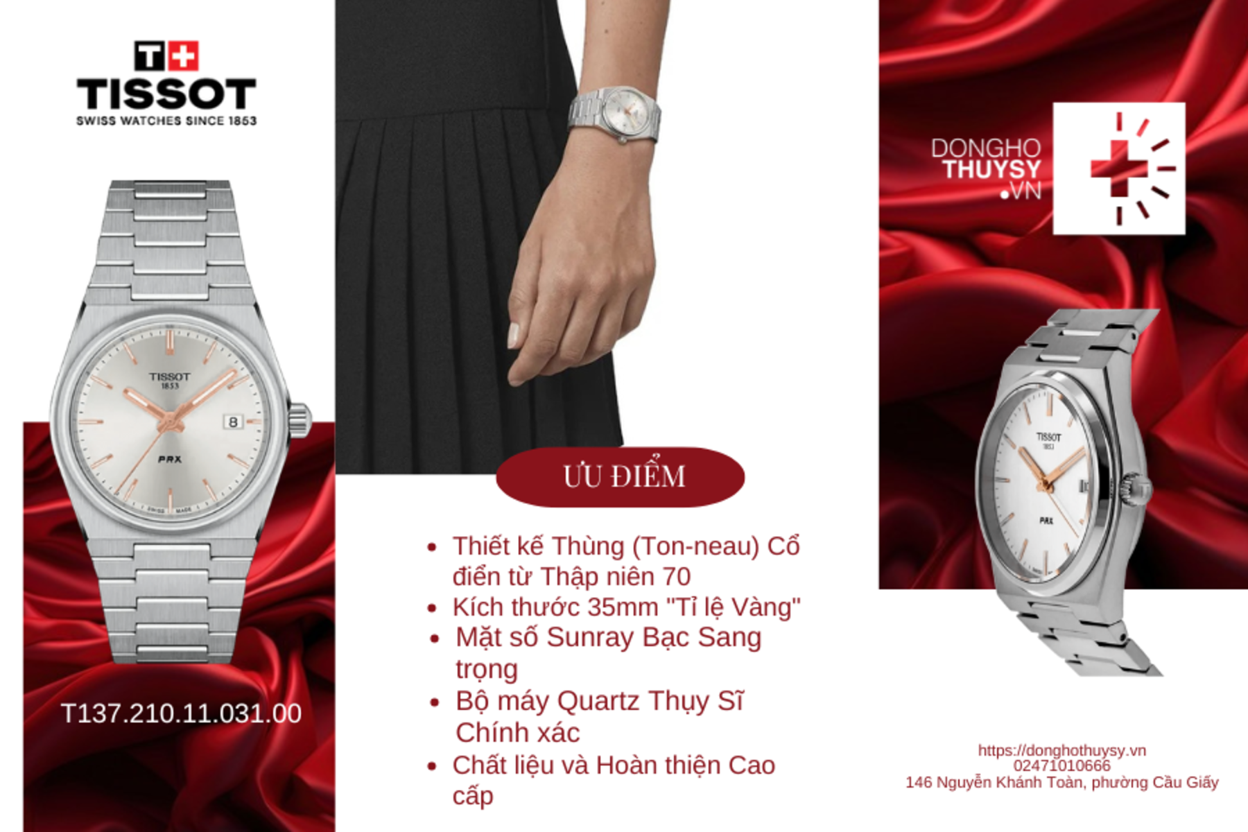 Đồng Hồ Unisex TISSOT T-Classic PRX T137.210.11.031.00