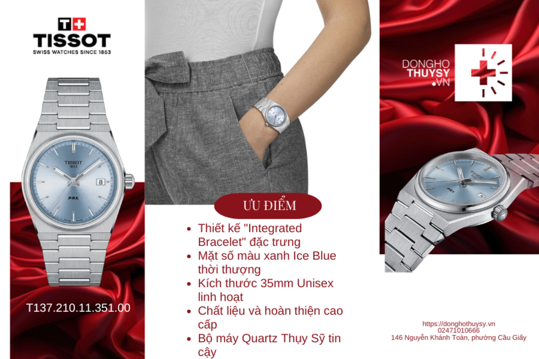 Đồng Hồ Unisex TISSOT T-Classic PRX T137.210.11.351.00