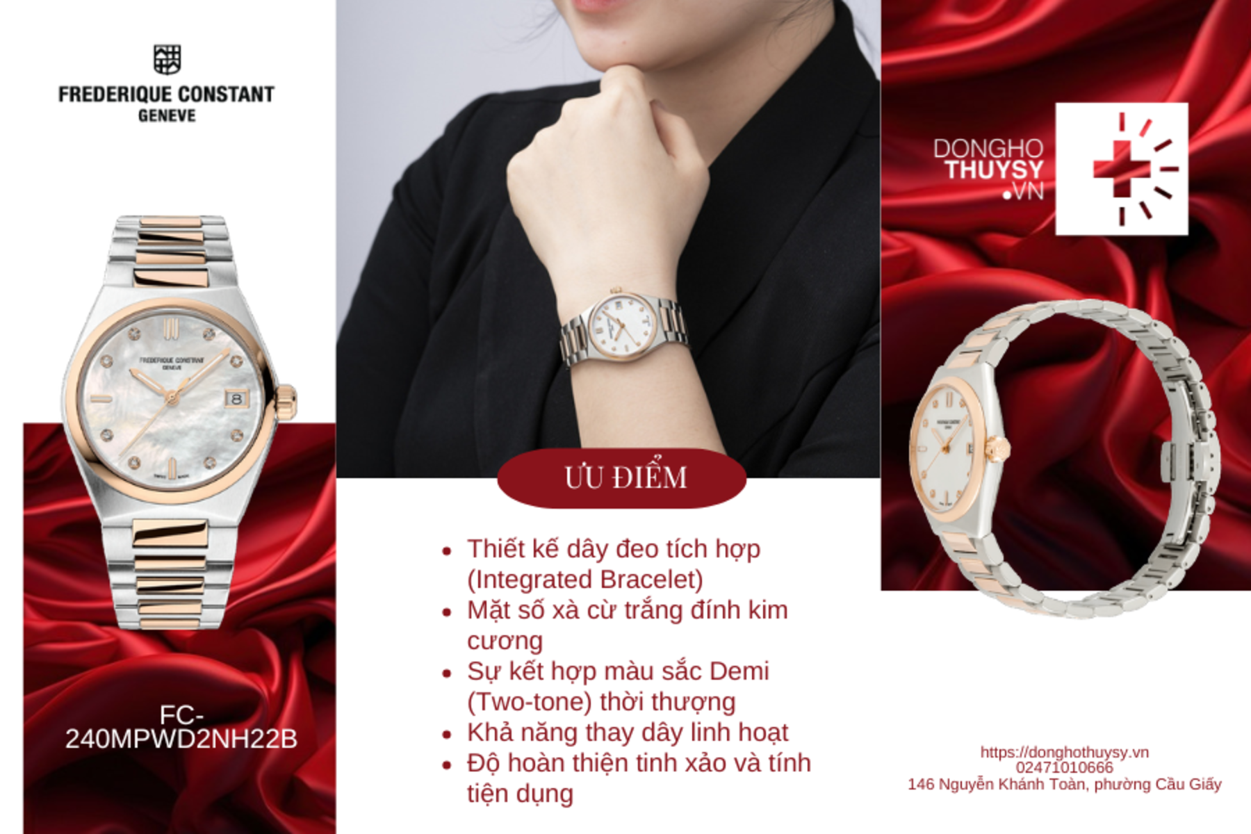 Đồng hồ Nữ Frederique Constant Highlife Ladies Quartz FC-240MPWD2NH22B