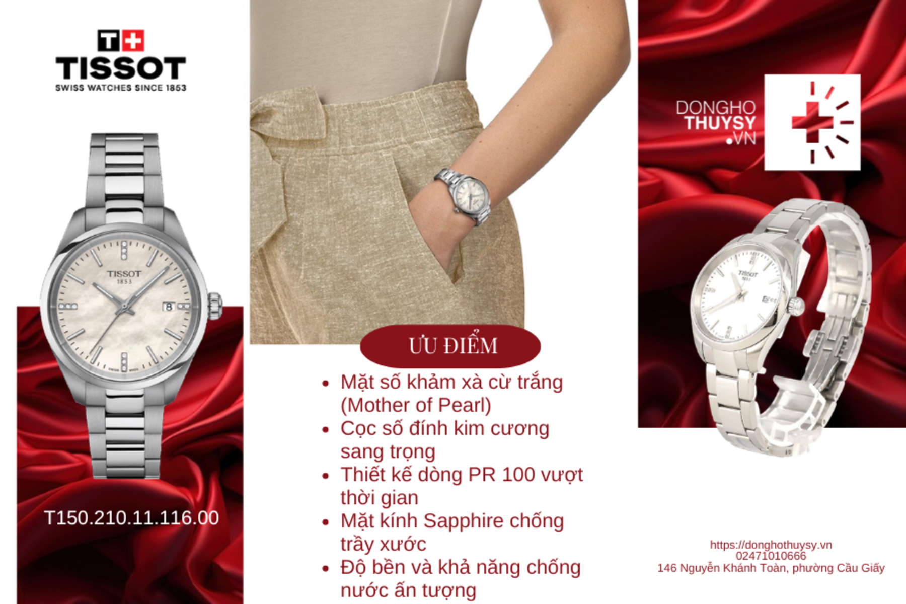 Đồng hồ Nữ TISSOT T-Classic PR 100 T150.210.11.116.00