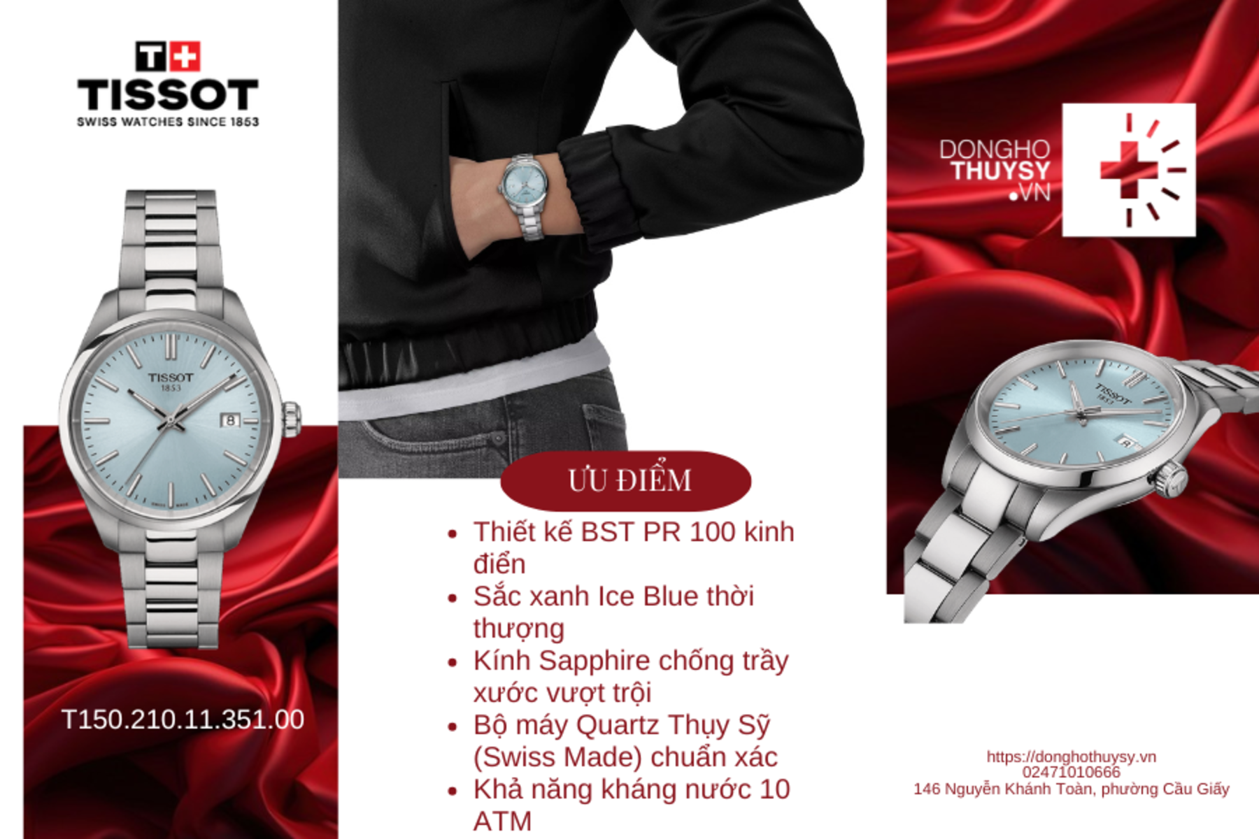 Đồng hồ Nữ TISSOT T-CLASSIC PR 100 T150.210.11.351.00