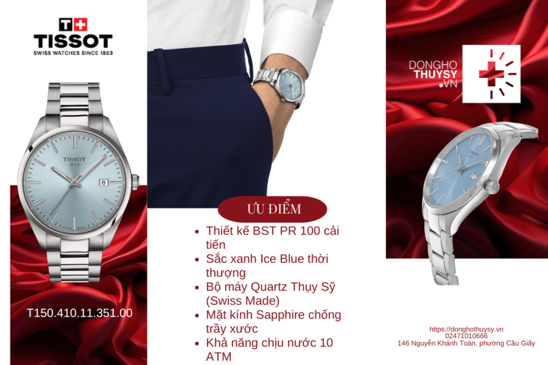 Đồng hồ Nam TISSOT T-Classic PR 100 T150.410.11.351.00