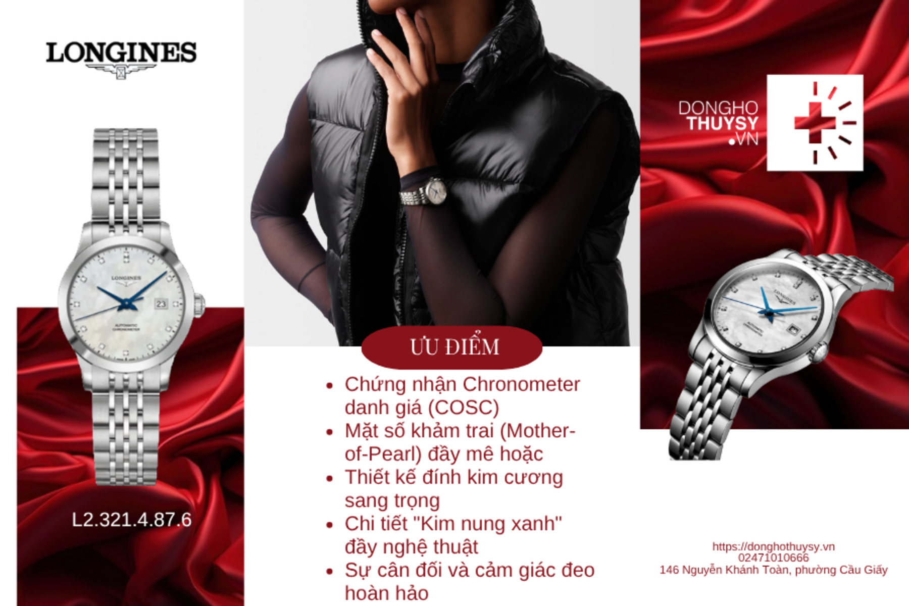 Đồng hồ nữ Longines Record L2.321.4.87.6